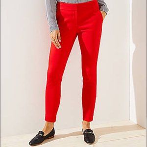 LOFT Red Marisa Ankle Pants Size 8